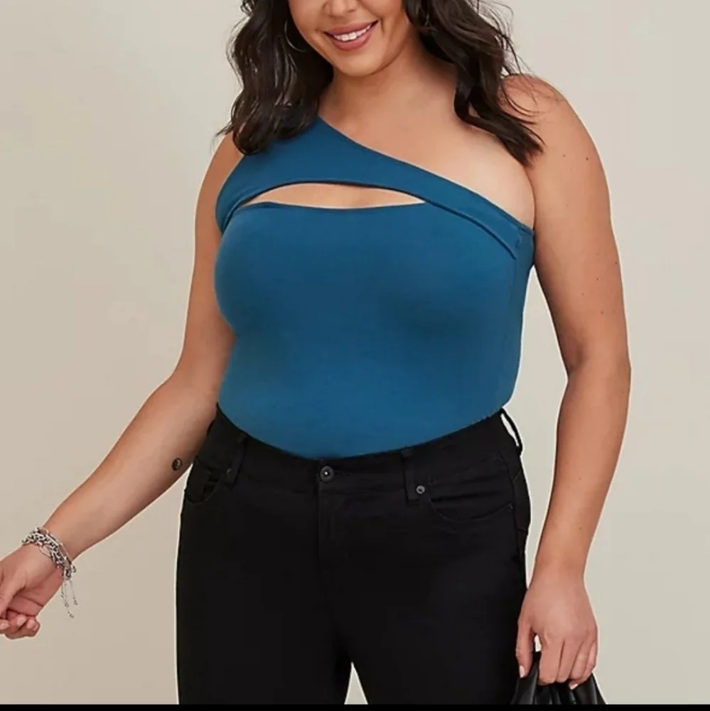 Torrid blue one shoulder cutout tanktop NEW Size 4, 4X - Picture 1 of 13